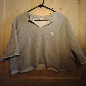 CHAMPION GRAY REVERSE WEAVE SHORT SLEEVE SWEATSHIRT XL